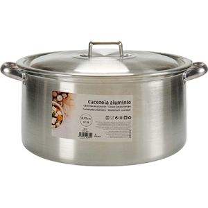Kinvara grote kookpan/Soeppan met deksel - Aluminium - 12 liter - D35 x H19 cm - Sauspan - Extra groot