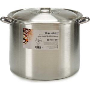 Kinvara grote kookpan/Soeppan met deksel - Aluminium - 15 liter - alle warmtebronnen - D30 x H27 cm