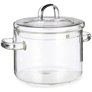 Vivalto Kookpan met deksel - borosilicaat glas - 1.8 L - D17 x H21 cm - transparant