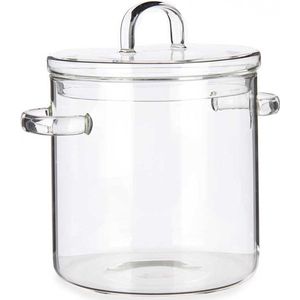 Vivalto Kookpan met deksel - borosilicaat glas - 2.2 L - D19 x H21 cm - transparant
