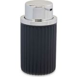 Berilo zeeppompje/dispenser Roma - zwart/zilver - kunststof - 8 x 15 cm - 420 ml - badkamer/toilet/keuken