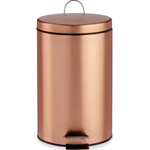 Berilo Pedaalemmer - koperkleurig - metaal - 12 liter - prullenbak