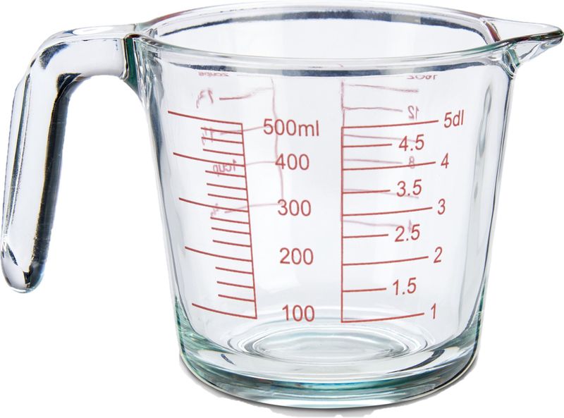 Glazen maatbeker 500 ml 10 x 12 x 18 cm - Maatbekers van glas - Vloeistoffen afmeten