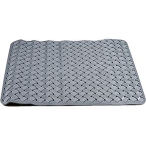 Badmat/Douchemat Steengrijs Geweven Patroon 50 X 50 cm - Anti-slip Mat Voor In de Douchecabine