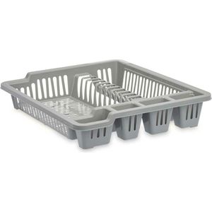 Kinvara Afwas afdruiprek - grijs - 46 x 36 x 8 cm - Afwasrek - kunststof