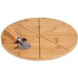 Pizzabrett aus Bambus, Ø 35 cm + Pizzamesser