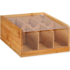 Kinvara Sorteerdoos 6-vaks - hout - bruin - 22x20x10 cm - Opberg box