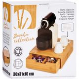 Coffee Capsule Organiser Holder Coffee-maker Bamboo (31 x 10 x 30 cm)