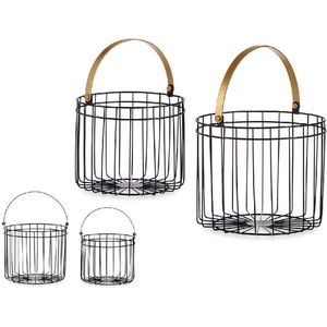 Zwart Gouden Mand Metaal (2 Stuks)