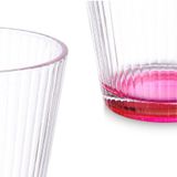 Vivalto Waterglazen/drinkglazen Colorama - 12x stuks - transparant/kleurenmix bodem - 375 ml - 9 x 10 cm