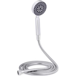 Berilo doucheslang en douchekop met 1 stand - 200 cm - universele aansluiting - zilver/zwart - badkameraccessoires