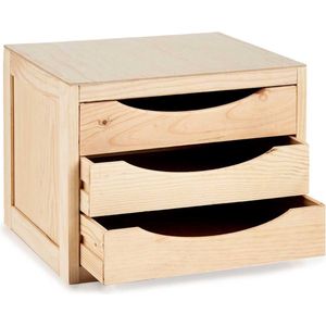 Kipit - Kantoor organiser ladeblok hout 39 x 30 x 29 cm - 3x lades