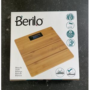 Berilo - Digitale Weegschaal - Bamboe - Capaciteit 150 Kg