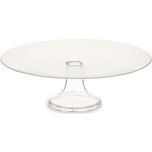 Vivalto Taartplateau Crystal - kristal glas - 10 x 32 cm - op verhoogde voet - taartplateaus
