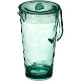 Leknes Sapkan/schenkkan karaf met deksel - 2 liter/2000 ml - transparant groen - kunststof - 14 x 26 cm