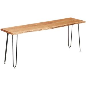 TV – tafel Live Edge 140 x 37 x 52 cm Bruin Zwart Acacia