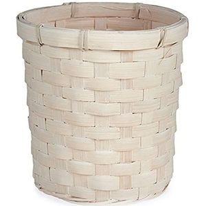 Blumentopf 17 x 15 x 17 cm Wei&#223; PVC Bambus Default Title