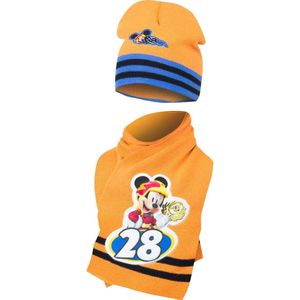 Mickey mouse|muts en sjaal|kleur oranje Mt 48/51