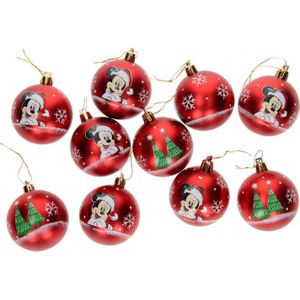 Kerstbal Mickey Mouse Happy Smiles Gouden 6 Stuks Plastic (Ø 8 cm) - Originele Kerstballen in Gouden Kleur