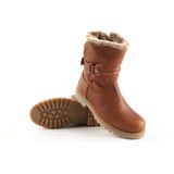 Felia - Snowboots - Effen - Leer - Warm Gevoerd - Klittenbandsluiting