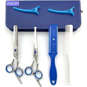 LIGICKY Babyhaarschaarset, speciale ronde punt, veiligheid pony, haarschaar, dunne platte snit, professionele effileerschaar, kappersschaar, gereedschapsset voor thuisgebruik, salon, kinderen