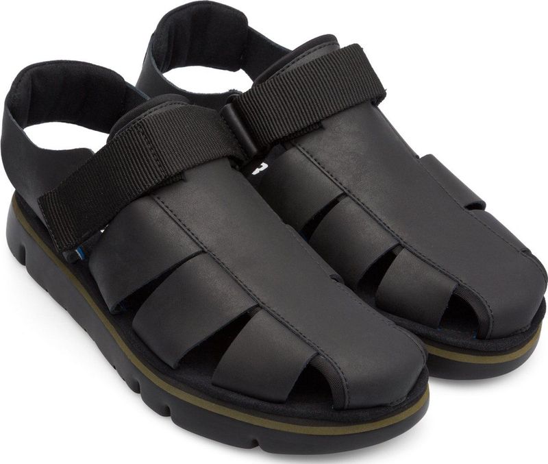 CAMPER - Oruga Sandal - Platte Sandalen - Zwart - Suède