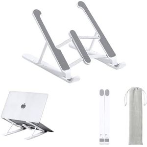 Pincho Laptopstandaard, opvouwbaar, geventileerd, 6 hoeken, verstelbaar, draagbaar, laptopstandaard, compatibel met MacBook Lenovo HP PC 10-15,6 inch, ABS + siliconen