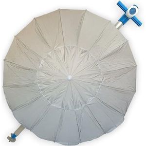 pincho Parasol 200 cm, 16 staven van glasvezel, polyesterweefsel met zonwering UPF50+ (blokkeert 99% van de uv-stralen), aluminium parasol met een diameter van 2 m., Grijs, 200 cm