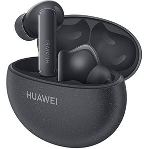 HUAWEI FreeBuds 5i, iOS en Android en Windows, draadloze hoofdtelefoon met Bluetooth 5.2, schuifbediening, hi-res audio, 3 ANC-modi, 28 uur batterijduur, IP54, dubbele verbinding, zwart, 38 maanden
