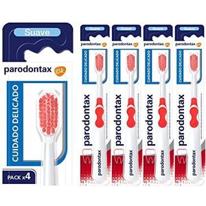 Parodontax Zachte verzorging, zachte tandenborstel, helpt bloedend tandvlees te stoppen en te voorkomen, 4 stuks, wit