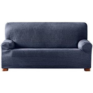 Eysa Aquiles Elastische Sofa Hoes 4-zits, Polyester-Katoen, Blauw, 37 x 29 x 11 cm