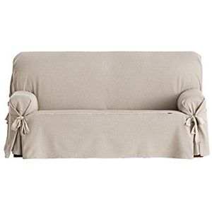 Eysa F636081 niet elastisch met stropdas sofa plaid, 3 zitplaatsen, 180 x 230 cm, beige/bruine zigzag