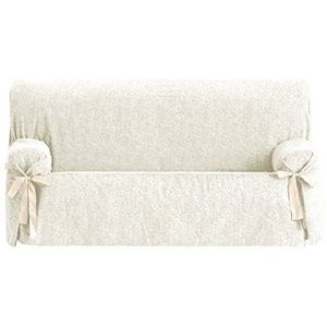 Eysa Dream niet elastisch met stropdas sofa sprei 3-zits, chenille, beige (01-ecru), 70 x 110 x 230 cm, 1 eenheid