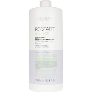 REVLON PROFESSIONAL RE/START Balance Purifying Micellar shampoo, 1000 ml, micellaire shampoo voor haar en hoofdhuid, haarshampoo voor zorgeloos glanzend haar, romig schuim tegen olieachtige hoofdhuid