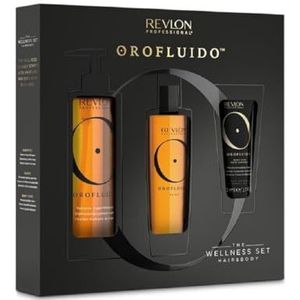 Revlon Professionnal, Orofluido-set, shampoo, verzorgingsolie, droog haar, hydraterende lichaamscrème met arganolie, 240 ml + 100 ml + 50 ml