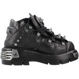 New Rock - Enkellaarzen - Zwart - Leren - Spikes