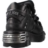 New Rock - Enkellaarzen - Zwart - Leren - Spikes