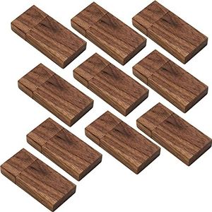 JBOS USB-sticks, 16 GB, 10 stuks, flashdrive, USB 2.0, snelle snelheid, USB flashdrive, hout, USB-flashdrive als relatiegeschenk of cadeau voor vrienden, esdoorn