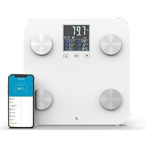 WottoCare - Digitale Bluetooth BMI Weegschaal - Wit - 18 Precieze Metingen - Geheugen voor 9 Gebruikers