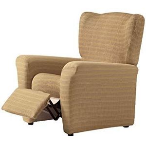 Zebra Textil - Vega elastische overtrek voor relaxstoel, maat 1 zits, kleur beige, relaxhoes voor 1 zitter
