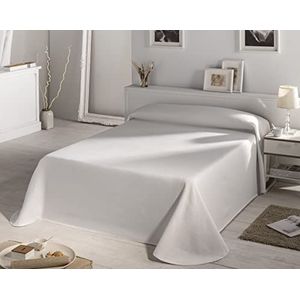 Estoralis stippen, zomersprei in modern design, jacquard-stof met hoge weerstand, model stippen, kleur ecru, voor bedden van 90 cm (190 tot 270 cm breedte x hoogte), beddensprei