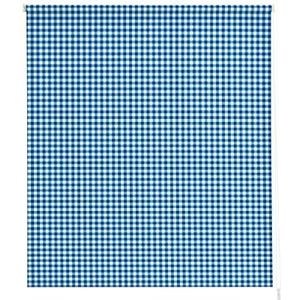 Estoralis Transparant rolgordijn, digitale print, keuken Vichy-2, blauw, 80 x 175 cm (B x H)