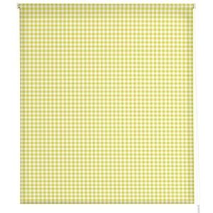 Estoralis Transparant rolgordijn, digitale print, keuken Vichy-2, geel, 80 x 175 cm (B x H)