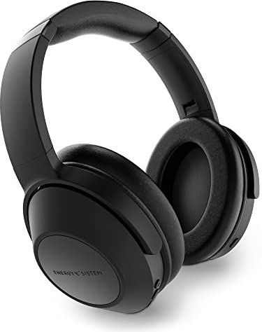Energy Sistem Headphones BT Travel 6 ANC hoofdtelefoon voor buiten, draadloze hoofdtelefoon (Active Noise Cancelling, isolerende oorkussens, Quick Charge), zwart