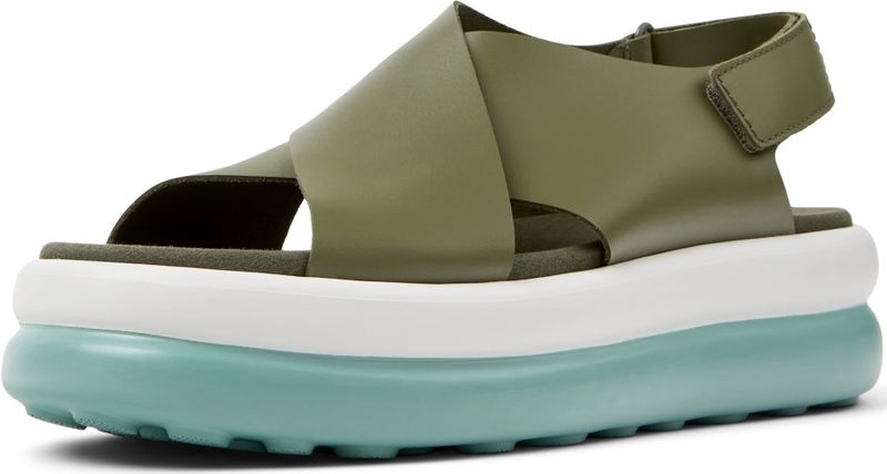 Camper - Flota Up - Leren Sandalen - Groen - Klittenband - 3 tot 5 cm