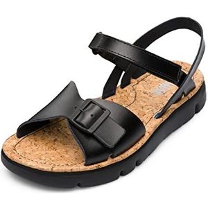 CAMPER Oruga sandalen voor dames, k200631, platte sandaal, zwart, 38 EU