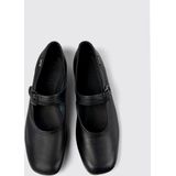 Casi Myra - Ballerina's - Zwart - Leer - Duurzaam