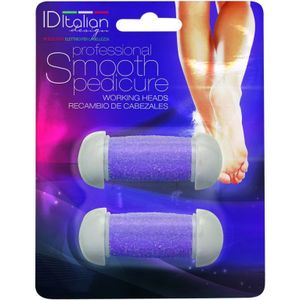 Italian Design - Navulling - Gladde Pedicure - Blisterverpakking met 2 Werkhoofden