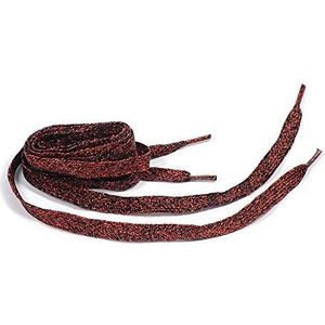 Matsa Platte veters voor sportschoenen of schoenen 130 cm (bevat 3 paar), Lurex rood/zwart, 130 m