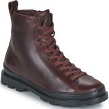 Camper - Brutus - Enkellaarsjes - Bordeaux - Leer - Ritssluiting - Plat